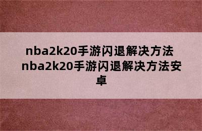 nba2k20手游闪退解决方法 nba2k20手游闪退解决方法安卓